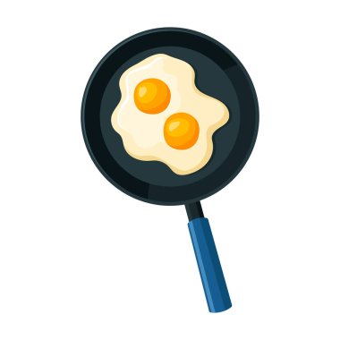 Yumurta vektör simgesi Pan. Karikatür vektör simgesi yumurta arkaplanının beyaz arka planında izole edildi.