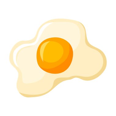 Yumurta vektör simgesi. Beyaz arkaplan yumurtasına izole edilmiş çizgi film vektör simgesi..