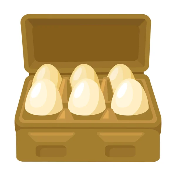Ícone do vetor do ovo da bandeja ícone do vetor dos desenhos animados isolado no ovo branco do fundo da bandeja . —  Vetores de Stock