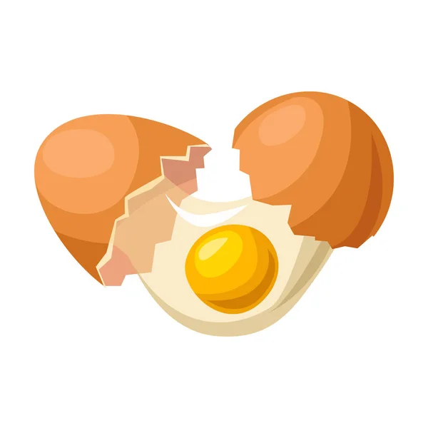 Icono de vector de huevo roto. Icono de vector de dibujos animados aislado sobre fondo blanco huevo roto . — Vector de stock
