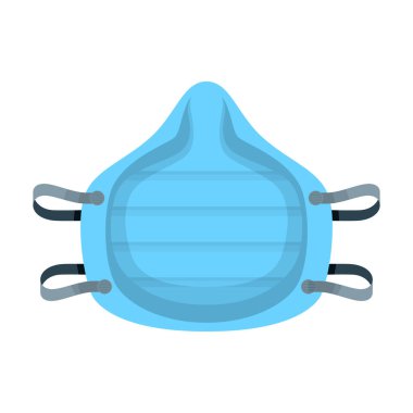 Tıbbi maske vektör simgesi. Karikatür vektör simgesi beyaz arka plan tıbbi maskesi üzerinde izole edildi.