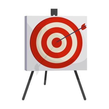 Hedef vektör simgesi. Çizgi film vektör simgesi beyaz arkaplan hedefinde izole edildi.