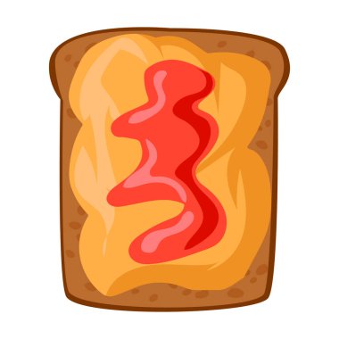 Tost vektörü simgesi. Çizgi film vektör simgesi beyaz arkaplan tostunda izole edildi.