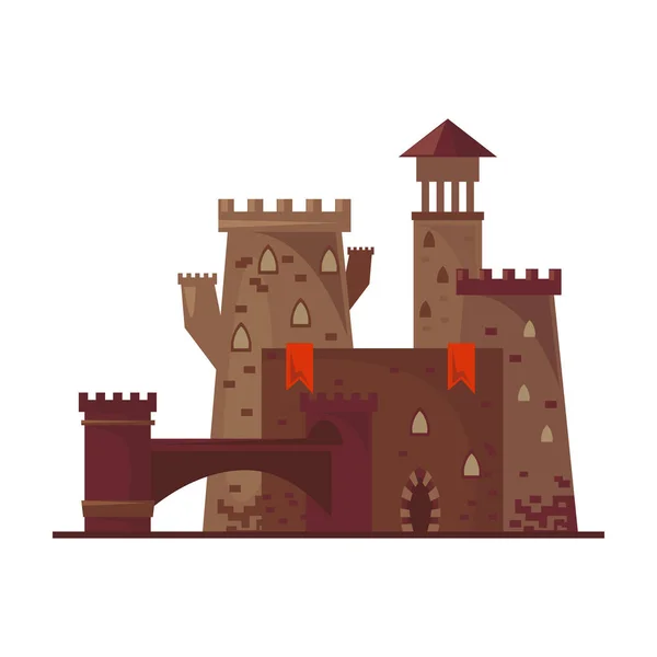 Векторный вектор средневекового замка. . — стоковый вектор