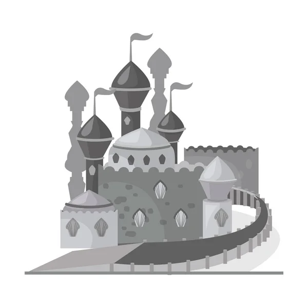 Icono del vector del castillo medieval. Icono del vector de la historieta aislado en el castillo medieval del fondo blanco . — Vector de stock