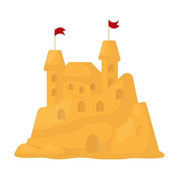 Sand castle vector icon.Cartoon vector icon terisolasi di white background sand castle . - Stok Vektor