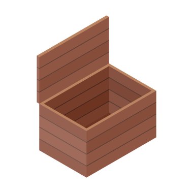 Göğüs vektör simgesini aç. Beyaz arkaplan açık göğüste izole edilmiş Isometric vektör simgesi.