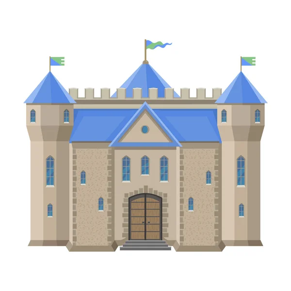 Иконка вектора замка. Иконка вектора карикатуры изолирована на белом фоне замка . — стоковый вектор
