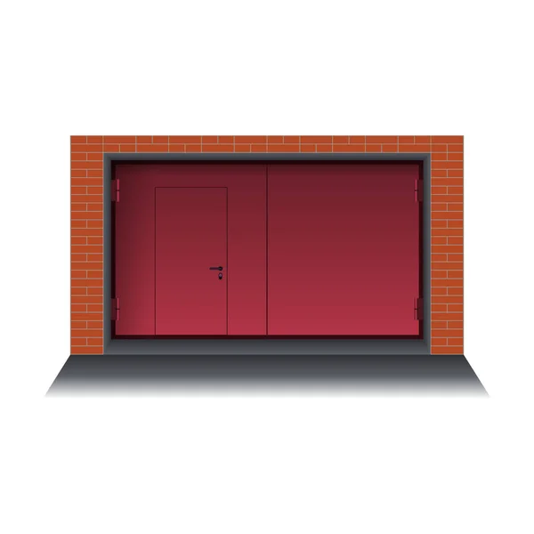 Garage door vector icon.Realistic vector icon isolated on white background garage door.