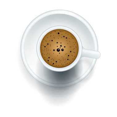 Kahve tepesi vektör simgesi. Beyaz arka planda izole edilmiş gerçekçi vektör simgesi. .