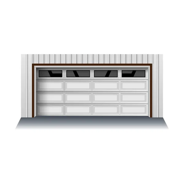 Garage door vector icon.Realistic vector icon isolated on white background garage door. — Stock Vector