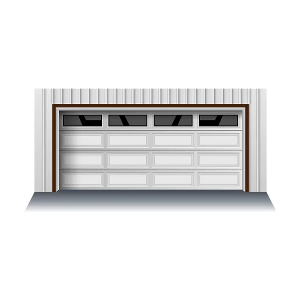 Garage door vector icon.Realistic vector icon 은 흰색 배경차고 도어에 분리 된다.. — 스톡 벡터