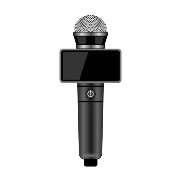 Ícone vetor microfone icon.Realistic vetor isolado no microfone de fundo branco . — Vetor de Stock