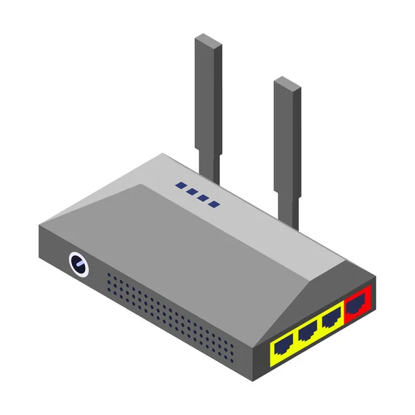 Icona del vettore router. Icona vettoriale isometrica isolata su router di sfondo bianco . — Vettoriale Stock