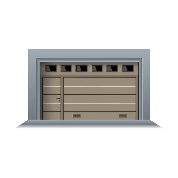 Εικονίδιο διάνυσμα πορτών γκαράζ Ρεαλιστική διανυσματική εικόνα απομονωμένη σε λευκό φόντο πόρτα γκαράζ. — Διανυσματικό Αρχείο
