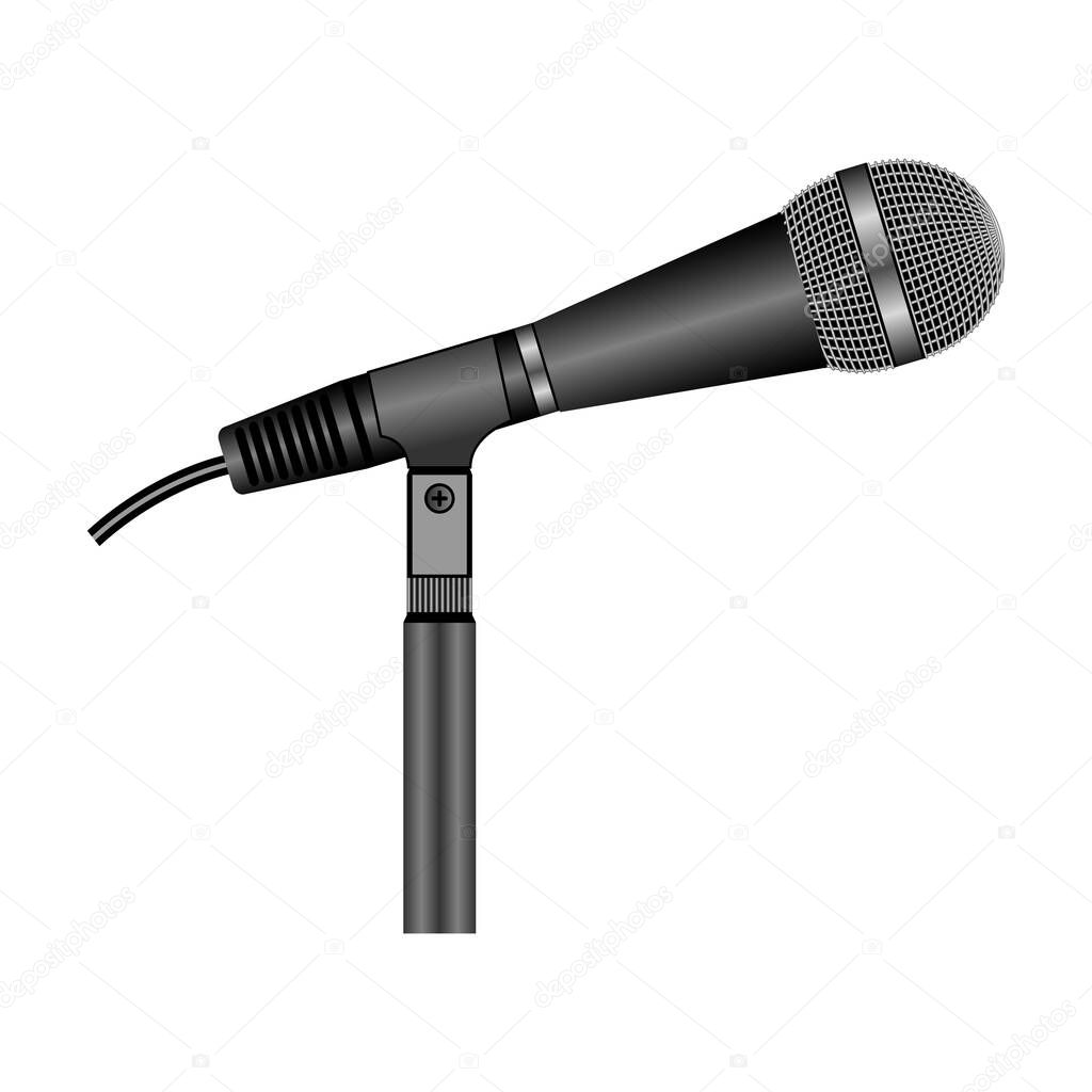 Microphone vector icon.Realistic vector icon isolated on white background microphone.