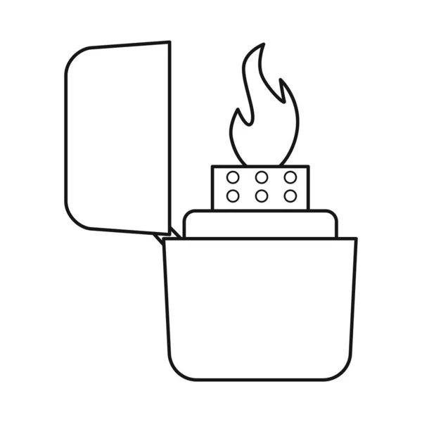 Vektor-Illustration von Feuerzeug und Butan-Zeichen. Web-Element aus Feuerzeug und Flammenvektorsymbol für Aktien. — Stockvektor