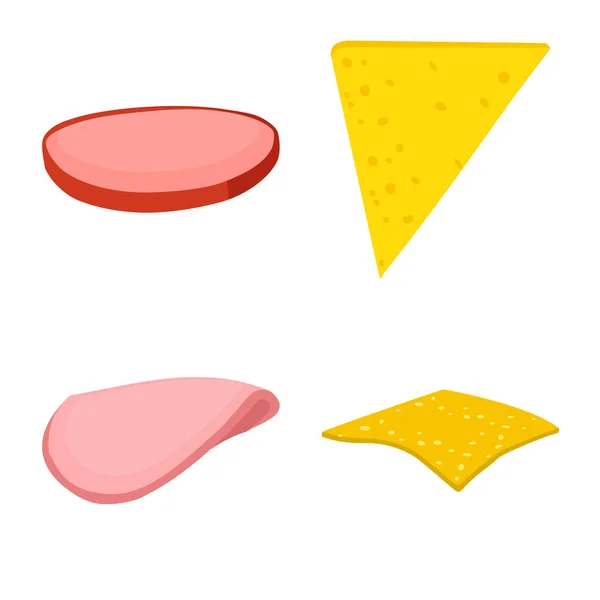 Diseño vectorial de sándwich y logotipo de bocadillo. Set de sándwich y símbolo de stock fastfood para web . — Vector de stock