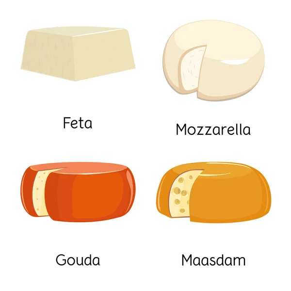 Oggetto isolato di cibo e latticini logo. Raccolta di prodotti alimentari e stock simbolo per il web . — Vettoriale Stock