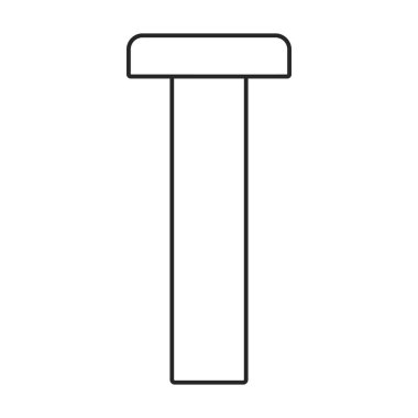 Metal cıvata vektör simgesi. Taslak vektör simgesi beyaz arkaplan metali üzerinde izole edildi.