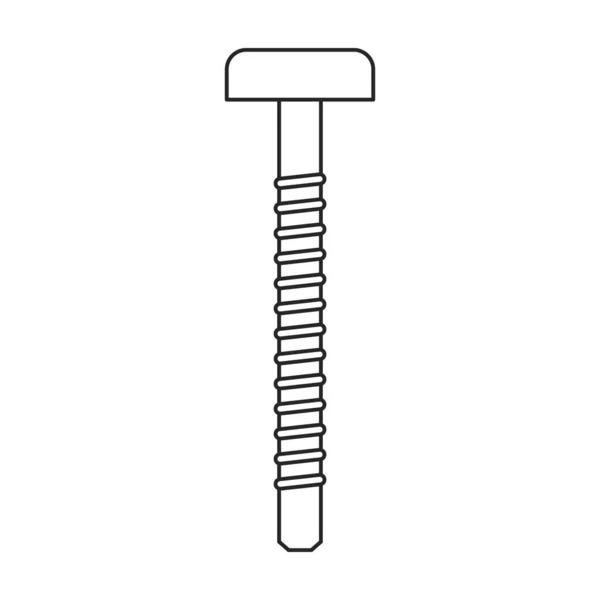 Металевий болт Векторний значок. Векторний значок поза лінією ізольований на білому фоні металевий болт . — стоковий вектор