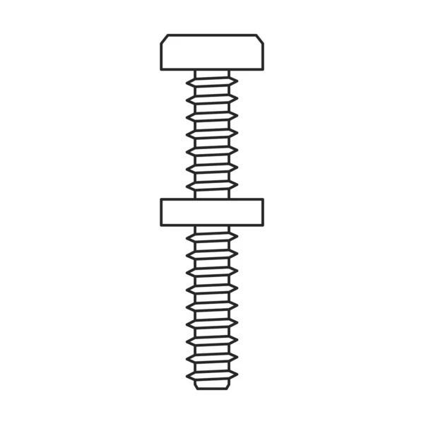 Metallschraube Vektor icon.Outline Vektor icon isoliert auf weißem Hintergrund Metallschraube. — Stockvektor