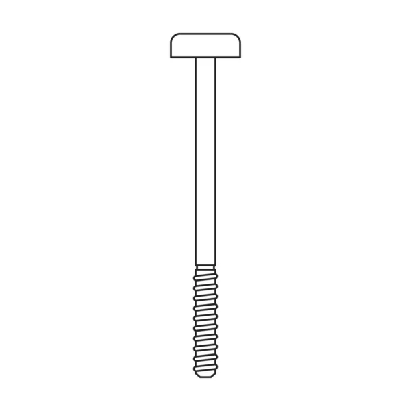 Icono de vector de perno de metal. Icono de vector de contorno aislado en perno de metal de fondo blanco . — Vector de stock