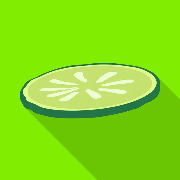 Geïsoleerd object van komkommer en plak pictogram. Web element van komkommer en cirkel voorraad vector illustratie. — Stockvector