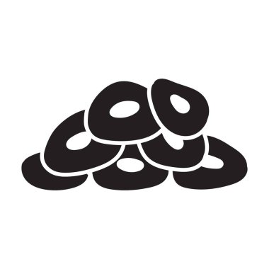 Doğranmış sarımsak vektör ikonu. Beyaz arka planda izole edilmiş siyah vektör ikonu. .