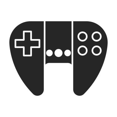 Oyun joystick vektör simgesi. Siyah vektör simgesi beyaz arkaplan oyununda izole edildi.