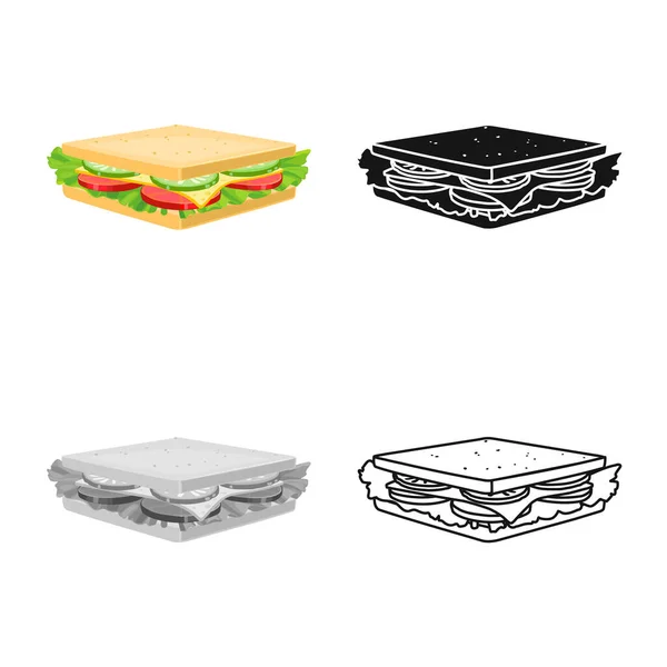 Conception vectorielle du logo burger et hoagie. Graphique de burger et toast stock symbole pour la toile . — Image vectorielle