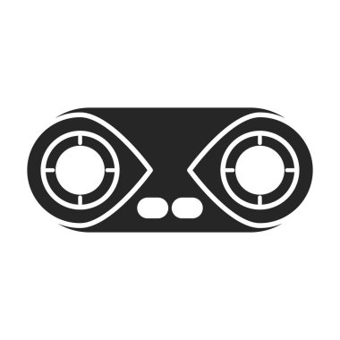 Oyun joystick vektör simgesi. Siyah vektör simgesi beyaz arkaplan oyununda izole edildi.