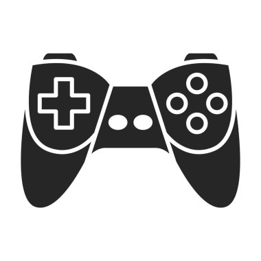Oyun joystick vektör simgesi. Siyah vektör simgesi beyaz arkaplan oyununda izole edildi.