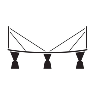 Köprü vektör simgesi. Siyah vektör simgesi beyaz arkaplan köprüsünde izole edildi.