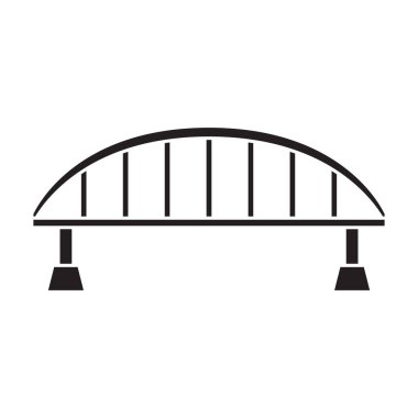 Köprü vektör simgesi. Siyah vektör simgesi beyaz arkaplan köprüsünde izole edildi.