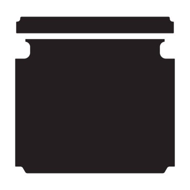 Hardal vektör simgesi. Siyah vektör simgesi beyaz arkaplan hardalında izole edildi.