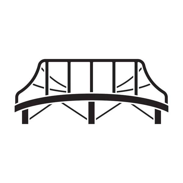 Bridge vector icon.Black vector icon terisolasi di white background bridge. - Stok Vektor