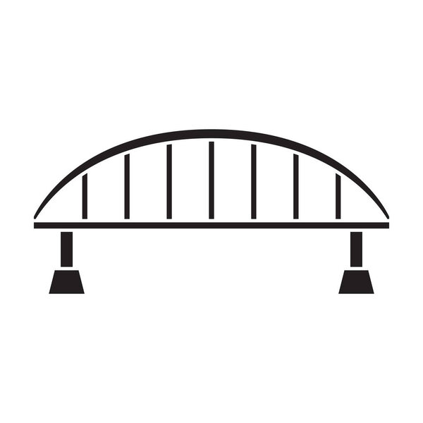 Bridge vector icon.Black vector icon isolated on white background bridge.