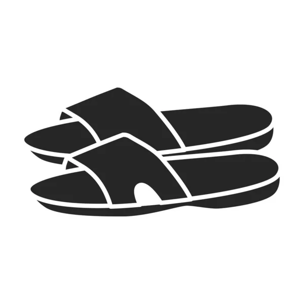 Casa zapatilla vector icon.Black icono del vector aislado en el fondo blanco zapatilla de la casa . — Vector de stock