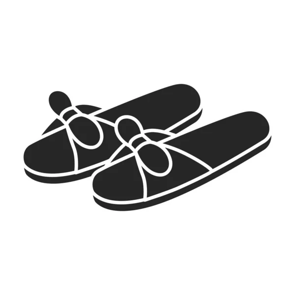 House slipper vector icon.Black vector icon isolated on white background house slipper. — Stock Vector