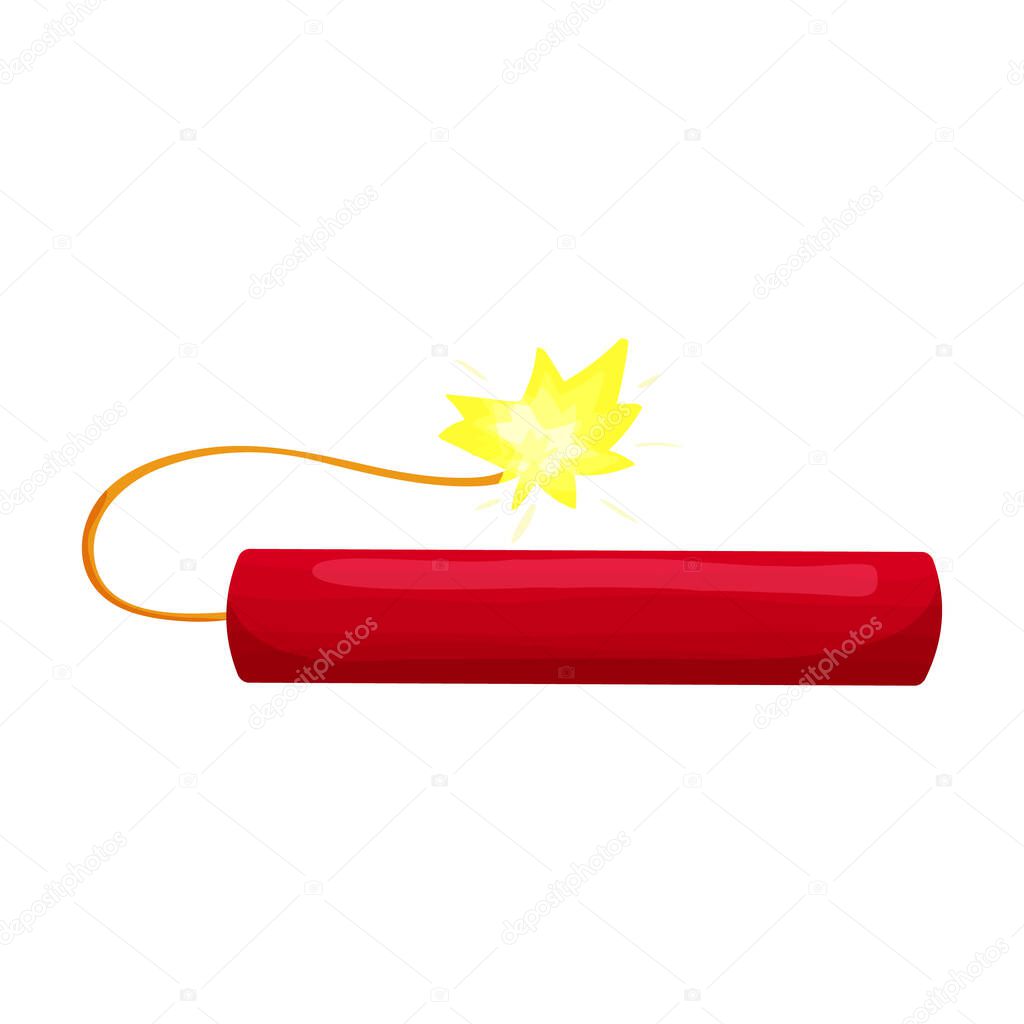 Dynamite vector icon.Cartoon vector icon isolated on white background dynamite.