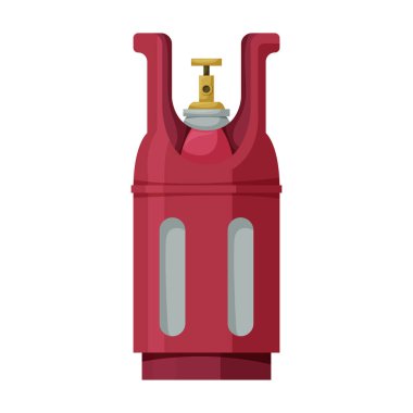 Gaz şişesi vektör simgesi. Beyaz arka plan gaz şişesinde izole edilmiş çizgi film vektör simgesi..