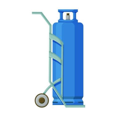 Gaz şişesi vektör simgesi. Beyaz arka plan gaz şişesinde izole edilmiş çizgi film vektör simgesi..