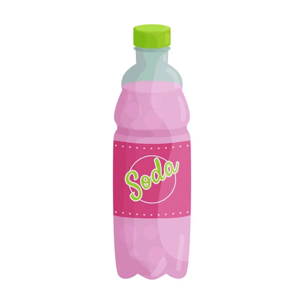 Botella de icono vectorial de soda. Icono vectorial de dibujos animados aislado en botella de soda de fondo blanco . — Vector de stock