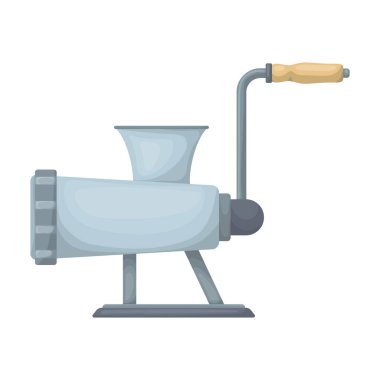 Öğütücü et vektör simgesi. Çizgi film vektör simgesi beyaz arkaplan öğütücüsünde izole edildi.