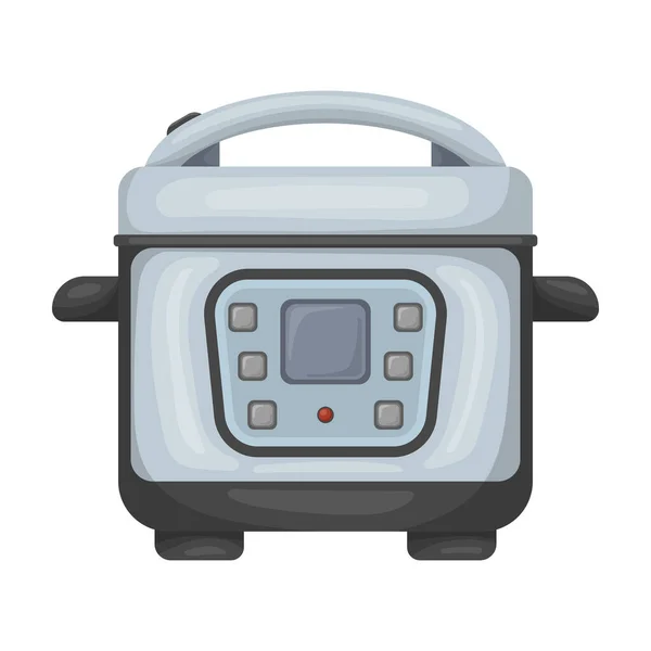 Slow cooker vector icon.Cartoon vector icon isolated on white background slow cooker. — Stock Vector