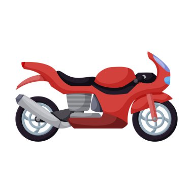 Motosiklet vektör simgesi. Çizgi film vektör simgesi beyaz arka planda izole edildi.