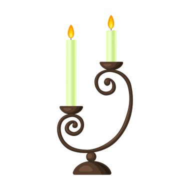 Candelabra vektör simgesi. Karikatür vektör simgesi beyaz arkaplan şamdanında izole edildi.