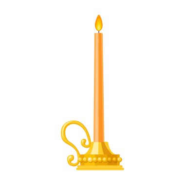 Şamdan vektör simgesi. Çizgi film vektör simgesi beyaz arkaplan şamdanı üzerinde izole edildi.