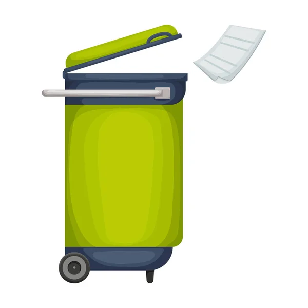 Trashcan vector icon.Cartoon vector icon 은 흰색 배경 trashcan 에서 분리 된다.. — 스톡 벡터